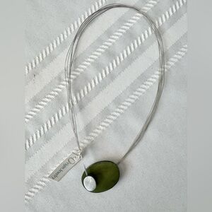 Origin Jewelry magnetic closure green and silver 18” Necklace, New with Tag